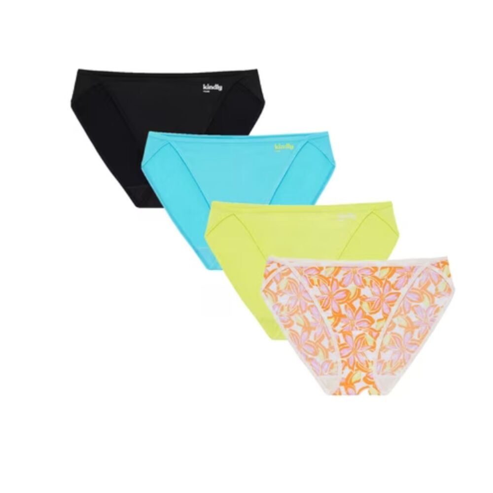 Kindly Yours Women’s So Comfy Micro High Leg Bikini Underwear, 4-Pack